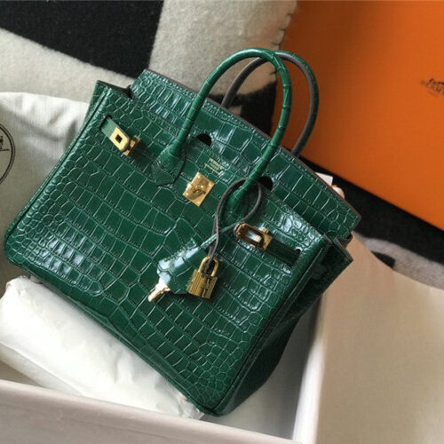 High Quality Luxury Hermes Crocodile Leather Birkin 30Cm Jade Green product detail