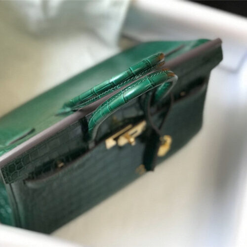 High Quality Luxury Hermes Crocodile Leather Birkin 30Cm Jade Green product detail