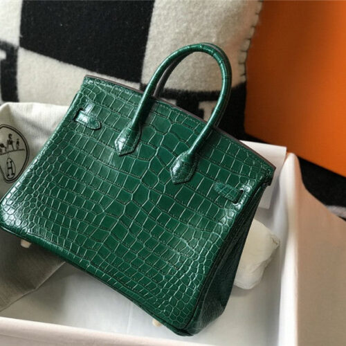 High Quality Luxury Hermes Crocodile Leather Birkin 30Cm Jade Green product detail