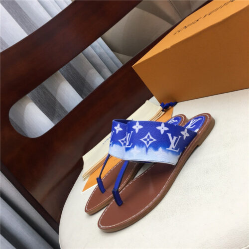High Quality Luxury LV Louis Vuitton Flat Sandals Blue alternate view