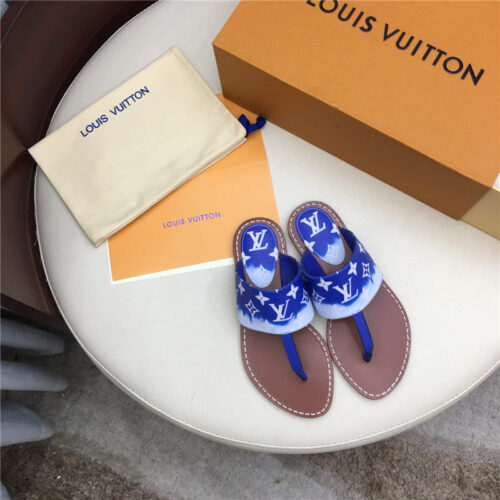 High Quality Luxury LV Louis Vuitton Flat Sandals Blue product detail