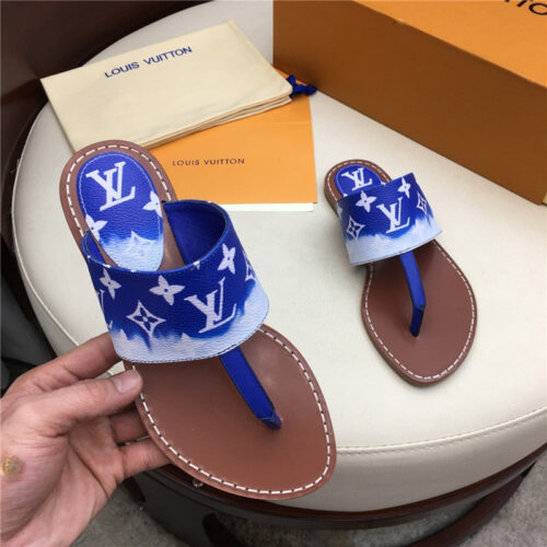 High Quality Luxury LV Louis Vuitton Flat Sandals Blue product detail