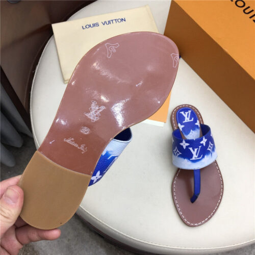 High Quality Luxury LV Louis Vuitton Flat Sandals Blue product detail