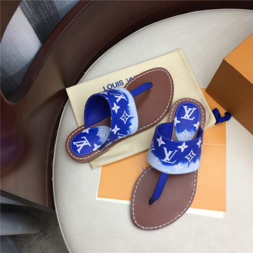 High Quality Luxury LV Louis Vuitton Flat Sandals Blue product detail