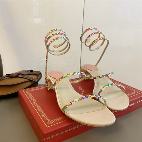 High Quality Luxury Rene Caovilla Satin Snake-Coil Sandals alternate view