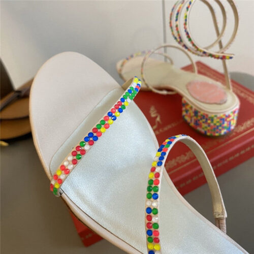 High Quality Luxury Rene Caovilla Satin Snake-Coil Sandals product detail