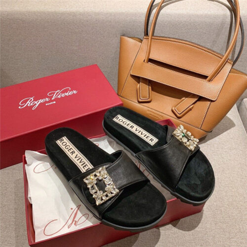 High Quality Luxury Roger Vivier Slippers Black