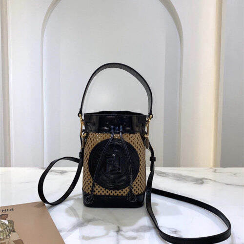 High Quality Luxury Fendi Mini Cutout Bucket Bag