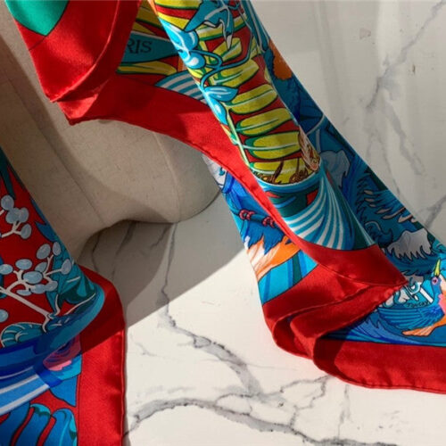 High Quality Luxury Hermes Ladies Summer Silk Scarf Red product detail