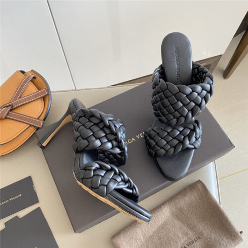 High Quality Luxury Bottega Veneta Heel Sandals Black