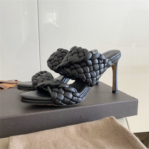 High Quality Luxury Bottega Veneta Heel Sandals Black alternate view