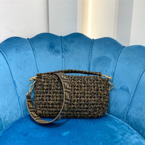 High Quality Luxury Fendi Baguette Weave Bag Large alternate view