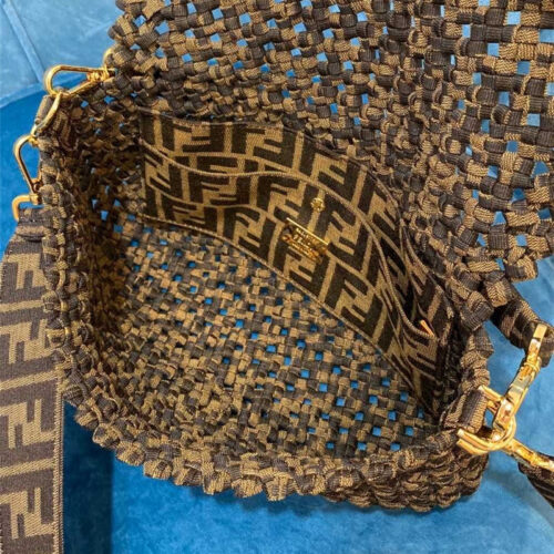 High Quality Luxury Fendi Baguette Weave Bag Large product detail