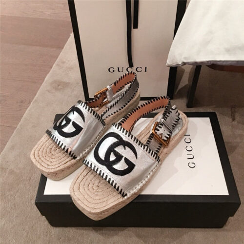High Quality Luxury Gucci Sandals Silver