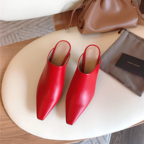 High Quality Luxury Bottega Veneta Block Heel Sandals Red product detail