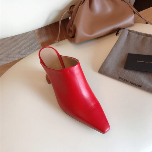 High Quality Luxury Bottega Veneta Block Heel Sandals Red product detail