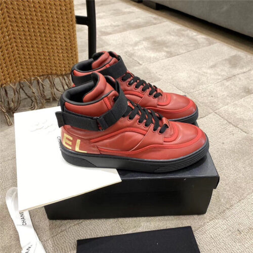 High Quality Luxury Chanel Gold Sneakers Red product detail