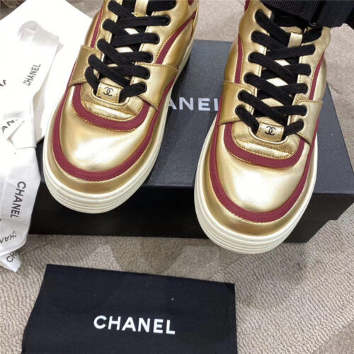 High Quality Luxury Chanel Gold Sneakers product detail