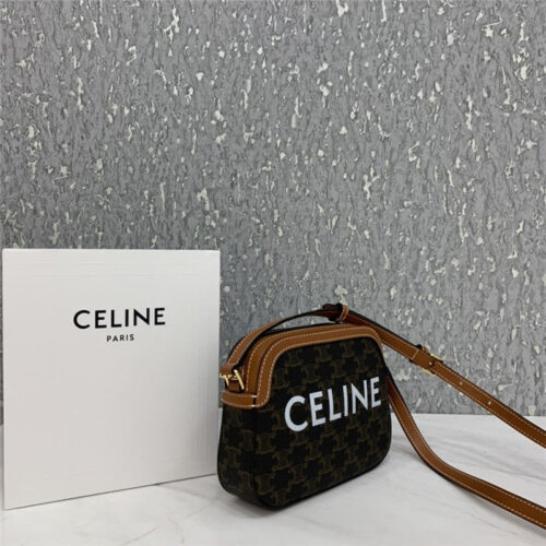 High Quality Luxury Celine Small Camera Bag In Triomphe Canvas Bags alternate view