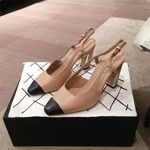 High Quality Luxury Chanel Block Heel Sandals – Style 52230