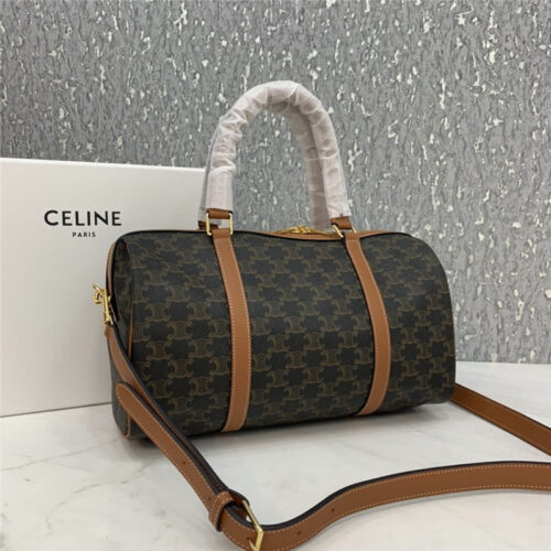 High Quality Luxury Celine Boston Bag In Triomphe Canvas alternate view