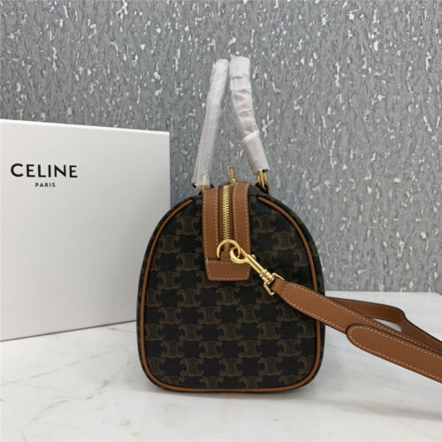 High Quality Luxury Celine Boston Bag In Triomphe Canvas product detail