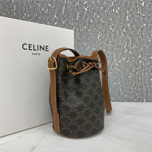 High Quality Luxury Celine Small Drawstring Bag In Triomphe Canvas Bags – Style 24913