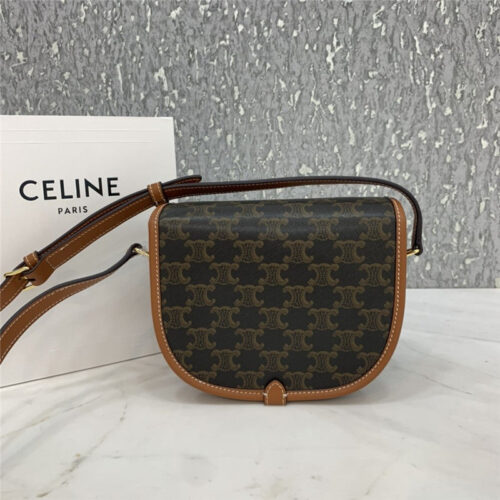 High Quality Luxury Celine Folco Triomphe Canvas Medium Handbag Bags – Style 24799 alternate view