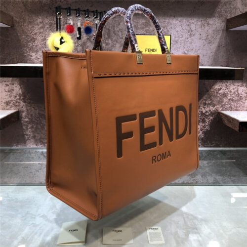 High Quality Luxury Fendi Sunshine Tote Brown alternate view