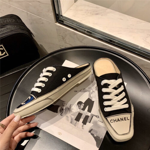 High Quality Luxury Chanel Canvas Slippers Women product detail