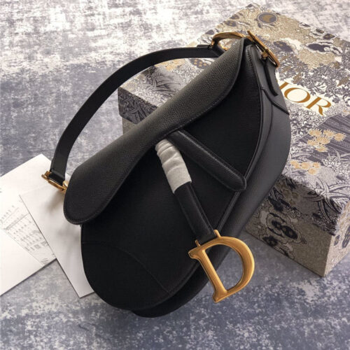 High Quality Luxury Dior Saddle Bag Black alternate view