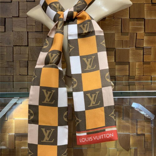 High Quality Luxury LV Monogram Giant Jungle Silk Scarf Coffee Color