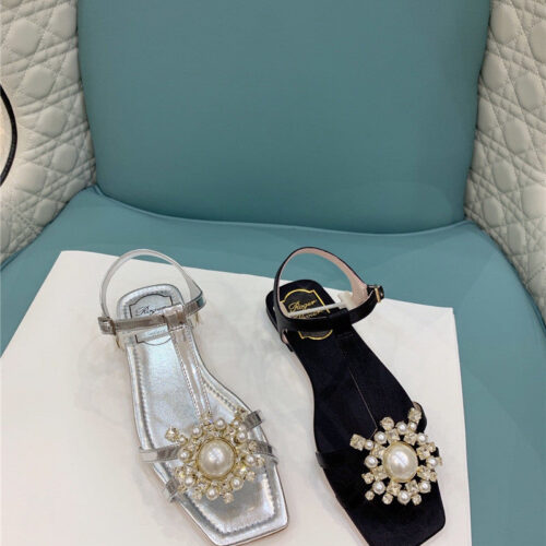 High Quality Luxury Roger Vivier Ss Pearl Rhinestone Sandals product detail
