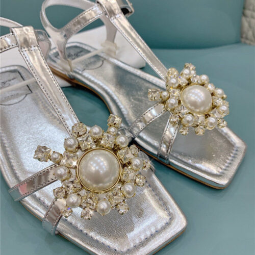 High Quality Luxury Roger Vivier Ss Pearl Rhinestone Sandals – Style 08116 product detail