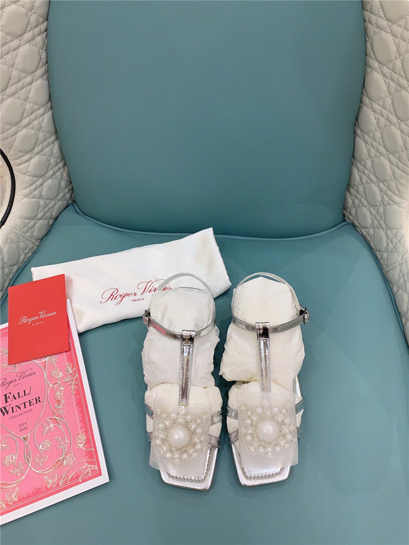 High Quality Luxury Roger Vivier Ss Pearl Rhinestone Sandals – Style 08116 product detail
