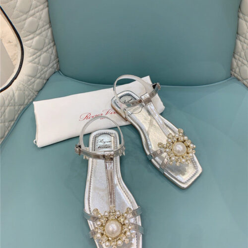 High Quality Luxury Roger Vivier Ss Pearl Rhinestone Sandals – Style 08116 alternate view