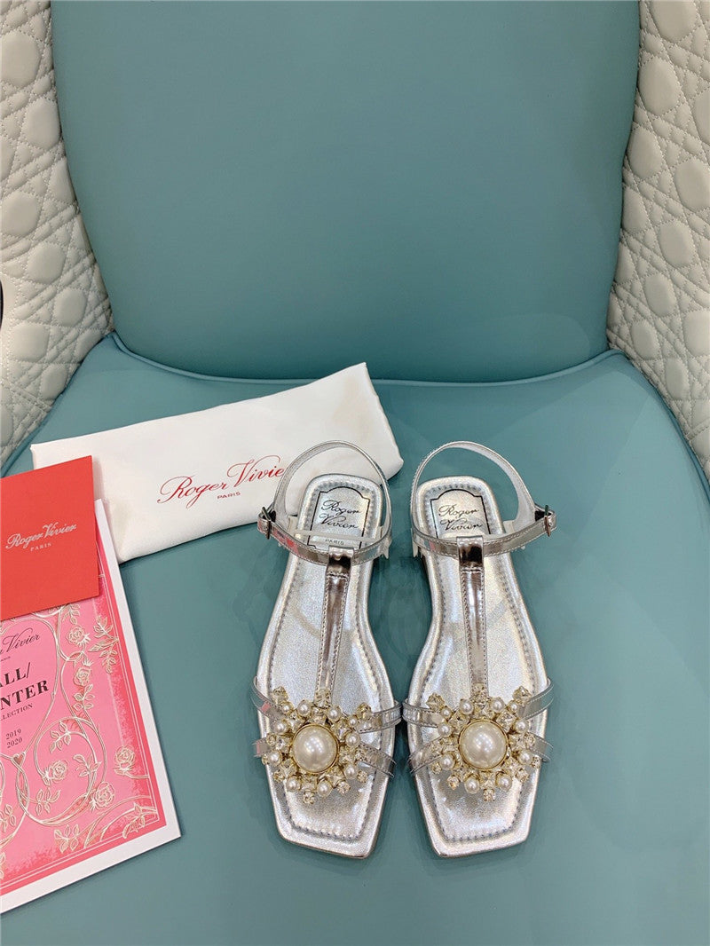 High Quality Luxury Roger Vivier Ss Pearl Rhinestone Sandals – Style 08116 product detail