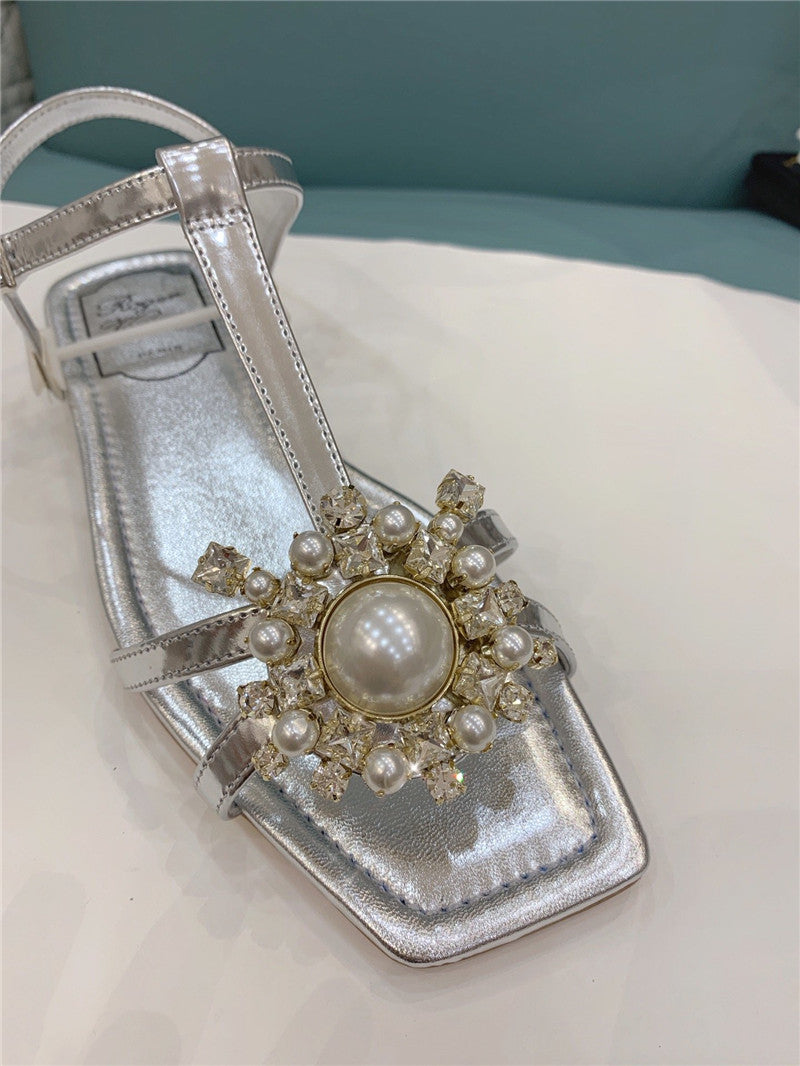 High Quality Luxury Roger Vivier Ss Pearl Rhinestone Sandals – Style 08116 product detail
