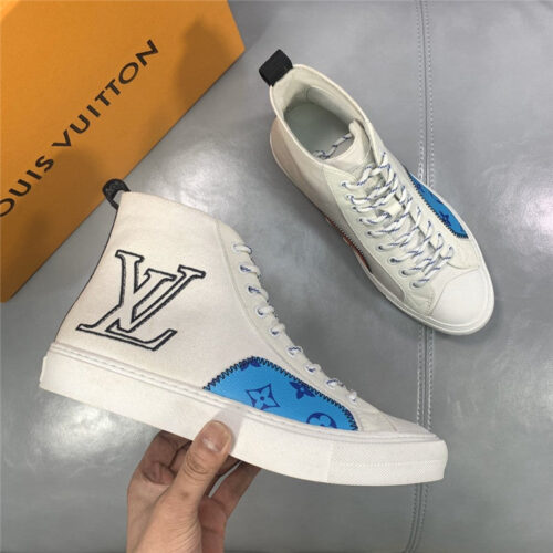 High Quality Luxury Loui Vuitton Mens Tattoo Canvas Sneakers