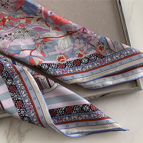 High Quality Luxury LV Silk Square Scarf Pink product detail