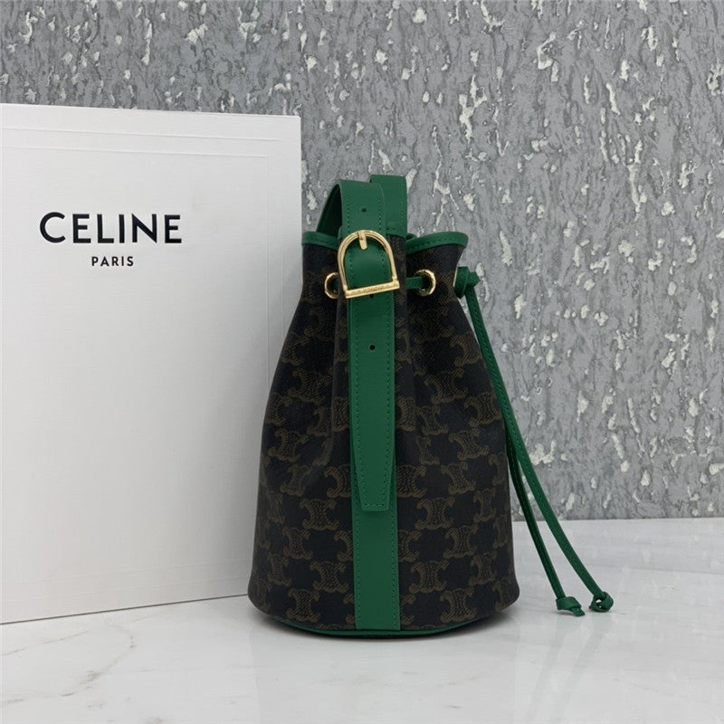 High Quality Luxury Celine Small Triomphe Canvas Drawstring Bag product detail