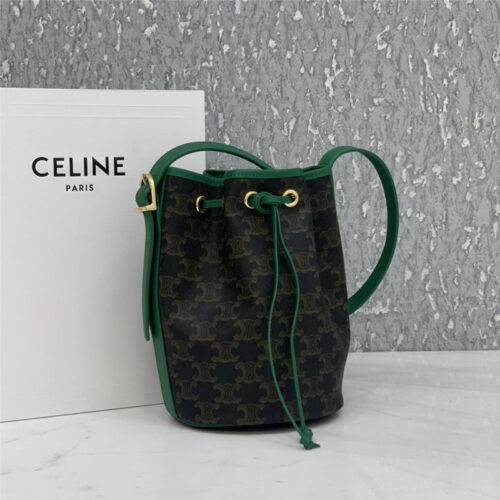 High Quality Luxury Celine Small Triomphe Canvas Drawstring Bag
