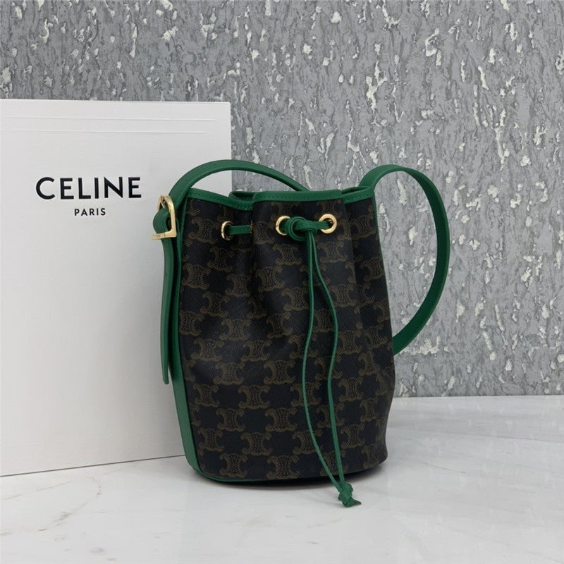 High Quality Luxury Celine Small Triomphe Canvas Drawstring Bag
