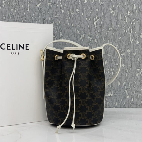 High Quality Luxury Celine Small Drawstring Bag In Triomphe Canvas Bags – Style 24915