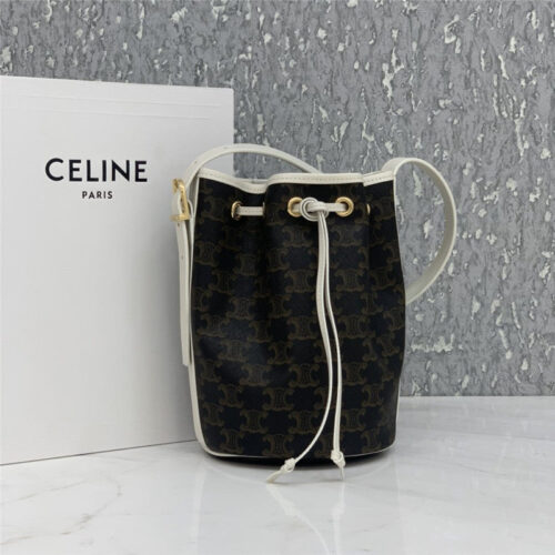 High Quality Luxury Celine Small Drawstring Bag In Triomphe Canvas Bags – Style 24915 alternate view