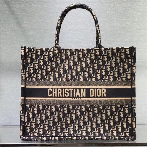 High Quality Luxury Dior Book Tote Large Navy Blue
