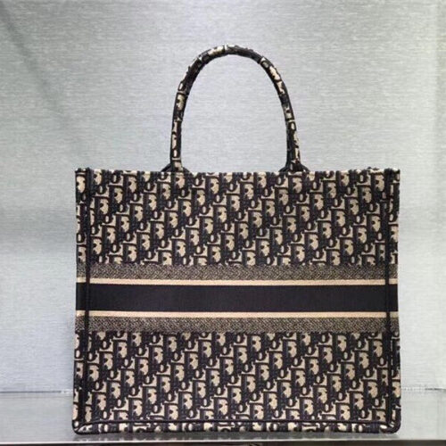 High Quality Luxury Dior Book Tote Large Navy Blue alternate view