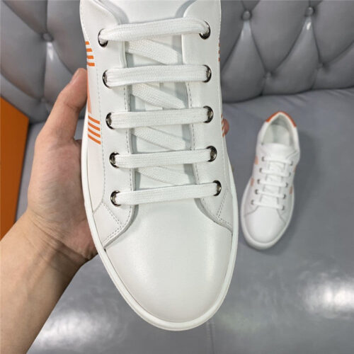 High Quality Luxury Hermes Mens White Low-Top Sneakers – Sizes 38–45 product detail