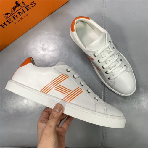 High Quality Luxury Hermes Mens White Low-Top Sneakers – Sizes 38–45 product image