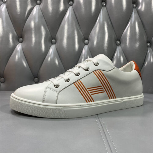 High Quality Luxury Hermes Mens White Low-Top Sneakers – Sizes 38–45 product detail